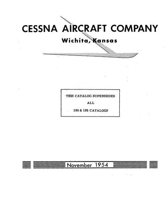 Cessna 190-195 1948-1953 Parts Catalog