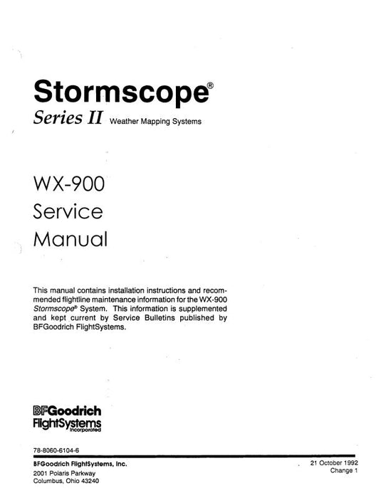 B.F. Goodrich WX-900 Maintenance Manual (78-8060-5970-1)