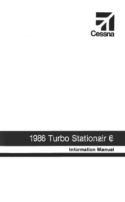 Cessna Turbo U206G Stationair 6 1986 Pilot's Information Manual