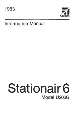 Cessna U206G Stationair 6 1983 Pilot's Information Manual