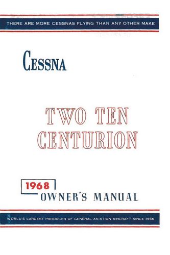 Cessna 210H Centurion1968 Owner's Manual