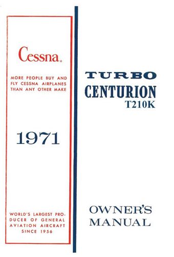 Cessna Turbo 210K Centurion 1971 Owner's Manual