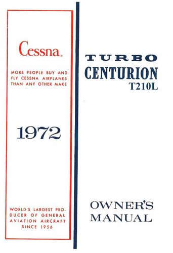 Cessna Turbo 210L Centurion 1972 Owner's Manual