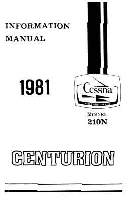Cessna 210N Centurion 1981 Pilot's Information Manual