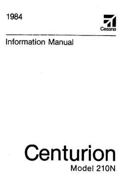 Cessna 210N Centurion 1984 Pilot's Information Manual