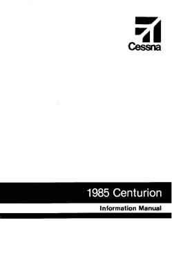 Cessna 210R 1985 Pilot's Information Manual