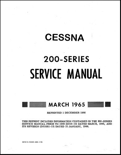 Cessna 200 Series 1960-65 Maintenance Manual