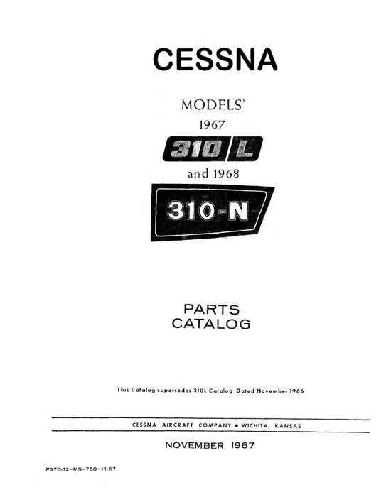 Cessna 310L  & 310N 1967-1968 Parts Catalog