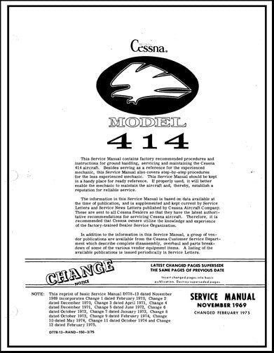 Cessna 414 Maintenance Manual