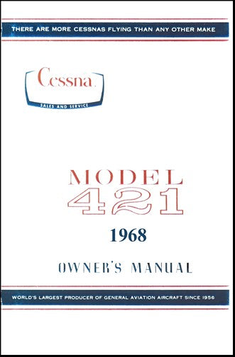 Cessna 421 1968 Owner's Manual