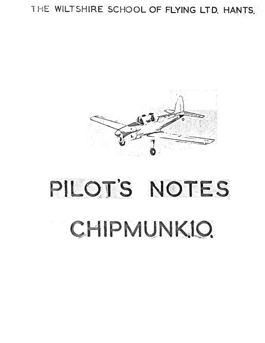 DeHavilland Chipmunk Series Pilot's Notes (DECHIPMUNK-PN-C)