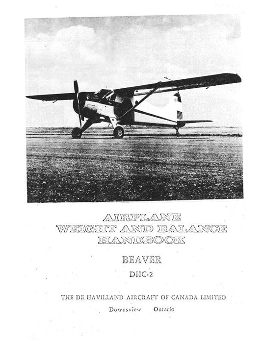 DeHavilland DHC-2 Beaver Weight & Balance Book (DEDHC2-WB-C)
