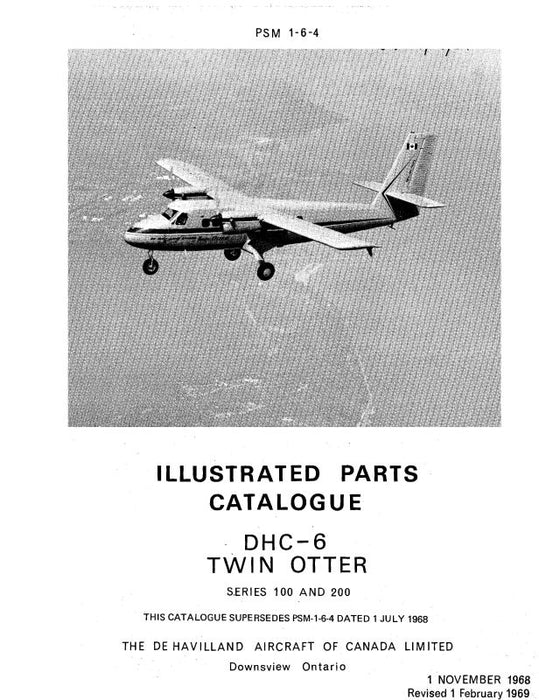 DeHavilland DHC-6 Twin Otter 1968 Illustrated Parts Catalog (PSM-1-6-4)