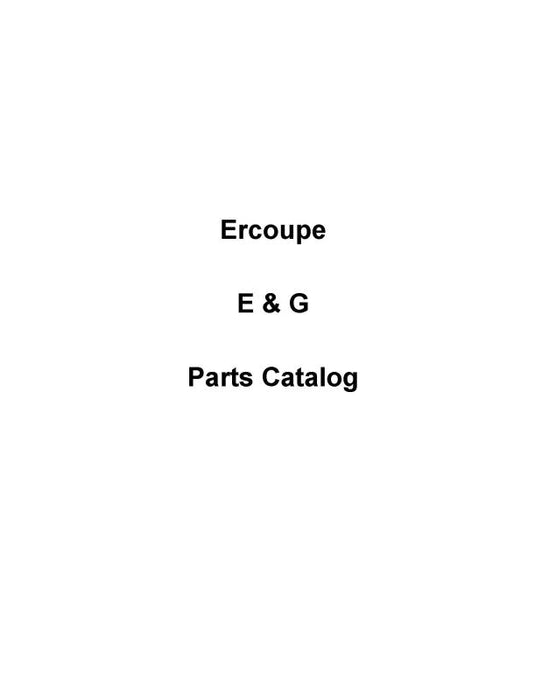 Ercoupe  415 E thru G Parts Catalog (415EG)