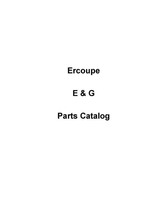 Ercoupe Ercoupe 415 E thru G Parts Catalog — Essco Aircraft