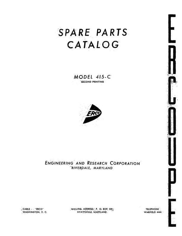 Ercoupe 415C Parts Manual (ER415C) — Essco Aircraft