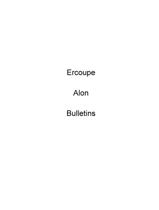 Ercoupe Alon Series Bulletins Service Letters, Bulletins (ERALON-SLB-C)