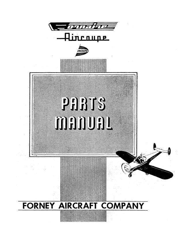 Ercoupe Parts Manual 1959 Parts Manual (ERPARTSMANUAL59) — Essco Aircraft