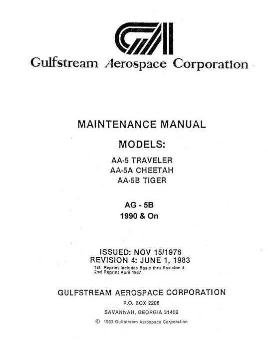 Grumman AA5, AA5A, AA5B 1990-93 Maintenance Manual (GRAA5--M-C)