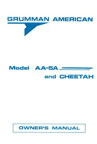 Grumman AA-5A Cheetah Owner's Manual (AA5A-137)