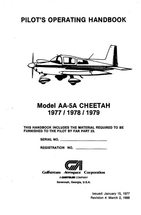 Grumman AA-5A Cheetah 1977-79 Pilot's Operating Handbook (7732)