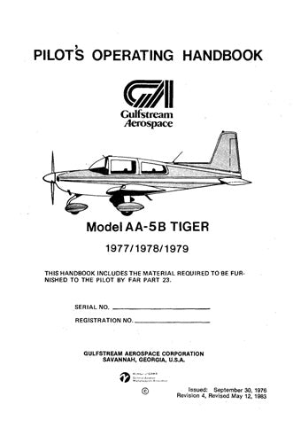 Grumman AA-5B Tiger 1977-79 Pilot's Operating Handbook (7733)