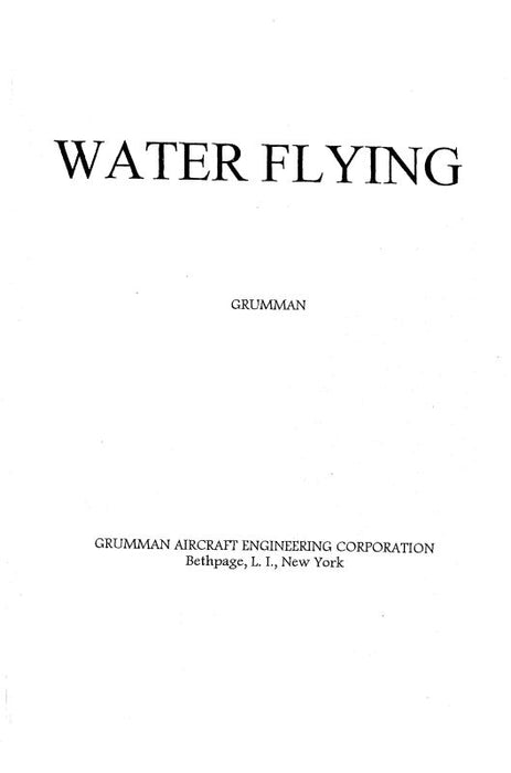 Grumman Amphibian Water Flying (GRWATER-C)
