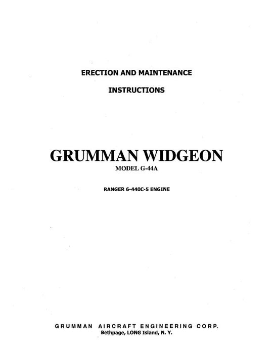 Grumman G-44A Widgeon Erection & Maintenance Instructions (GRG44A-M-C)