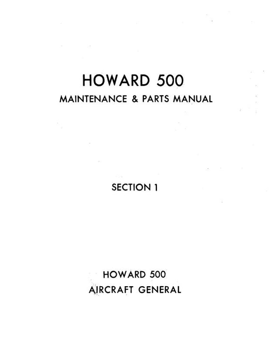 Howard  500 Series Maintenance & Parts Manual (HR500-MP-C)