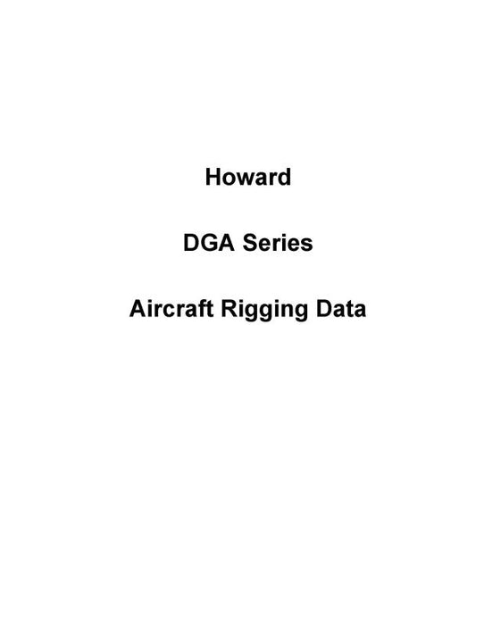 Howard DGA Series Aircraft Rigging Data (HRDGA-RIG-C)