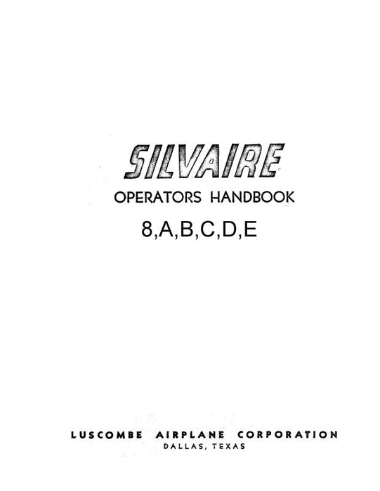 Luscombe  8,A,B,C,D,E Operator's Handbook (LU8,A,B-OP-C)