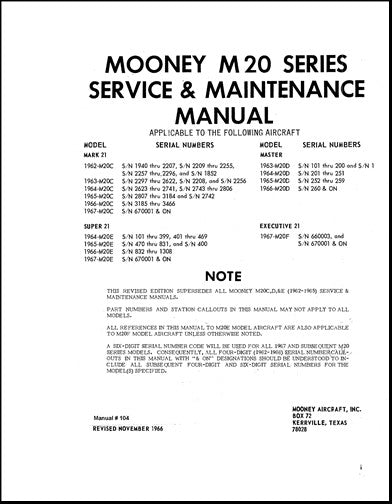 Mooney M20 Series 1962-67 Maintenance & Service (104)