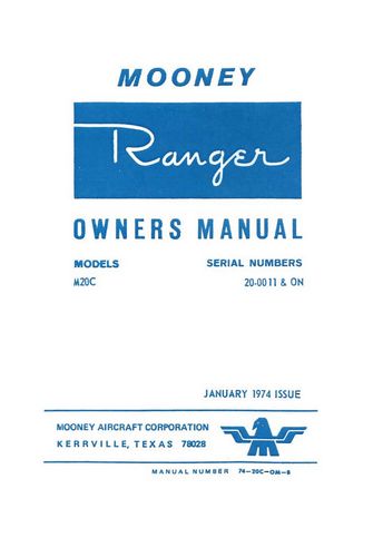 Mooney M20C Ranger 1974 Owner's Manual (74-20C-0M-B)