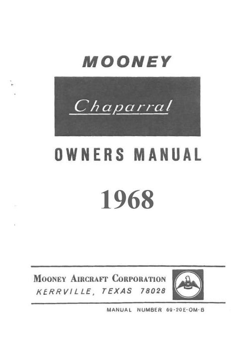 Mooney M20E Chaparral 1968 Owner's Manual (MOM20E-68-O-C)