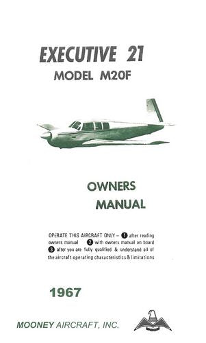 Mooney M20F Executive 21 1967 Owner's Manual (MOM20F-67-O-C)