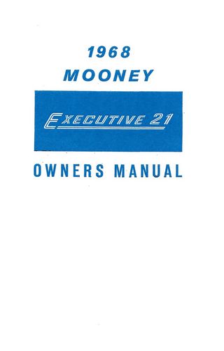 Mooney M20F Executive 21 1968 Owner's Manual (68-20F-OM-B)