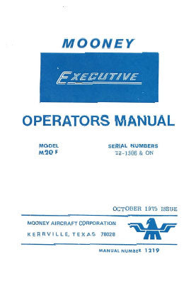 Mooney M20F Executive 1975-76 Operator's Manual (1219)