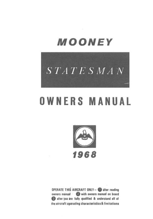 Mooney M20G Statesman 1968 Owner's Manual (68-20G-OM-B)