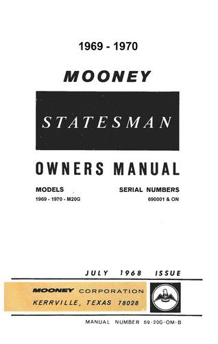 Mooney M20G Statesman 1969 Owner's Manual (69-20G-OM-B)