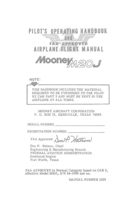 Mooney M20J 1981 Pilot's Operating Handbook (1225)