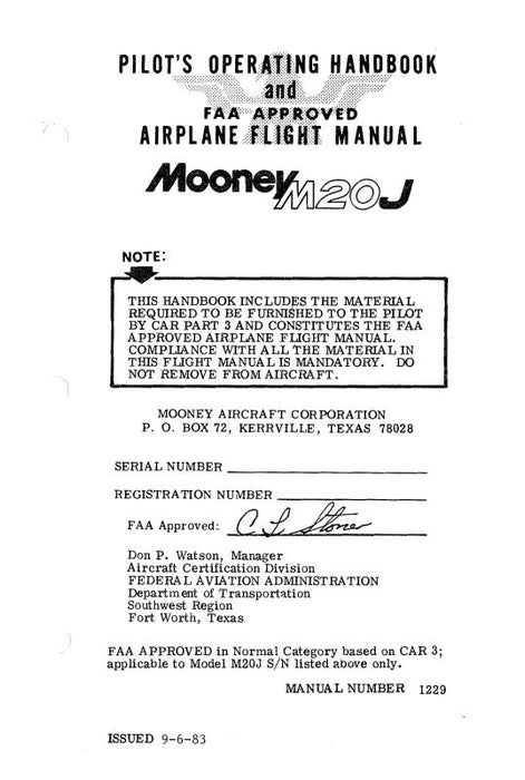 Mooney M20J Pilot's Operating Handbook (1229)