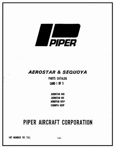 Piper 600,601,601P,602P 1968-81 Parts Catalog (761-731)