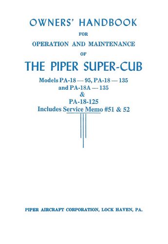 Piper PA-18-125, PA-18A-125 Owner's Manual (752-398B)