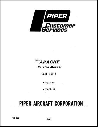 Piper PA23-150-160 Apache Maintenance Manual (752-422)