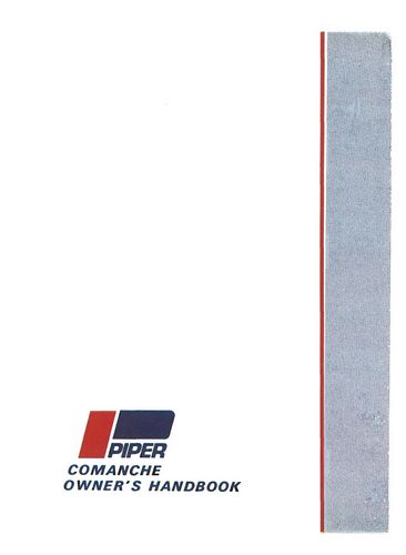 Piper PA24-180,250 Comanche 1958 Owner's Manual (752-467)