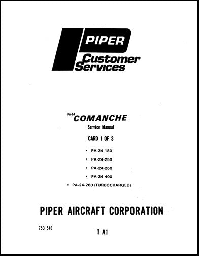 Piper PA24-180-250-260-400-260TC Com Maintenance Manual (753-516)