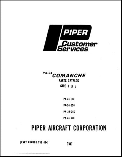 Piper PA24-180-250-260-400-260TC Com Parts Manual (752-464)