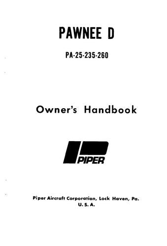 Piper PA25-235,PA25-260D 1973&up Owner's Manual (761-586)