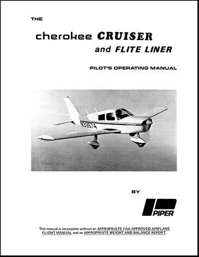 Piper PA28-140  Cherokee Cruiser Pilot Information Manual 1974-76 (761-555)