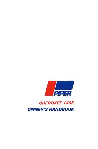 Piper PA28-140E Cherokee 1972 Owner's Manual (761-489)